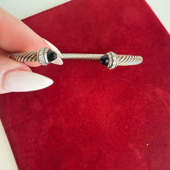 David Yurman Silver Bracelet with Black Accents - Picture 2 of 5